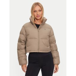 Calvin Klein Jeans Пухено яке J20J223577 Бежов Relaxed Fit