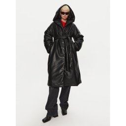 ROTATE Палто от изкуствена кожа 113855100 Черен Regular Fit