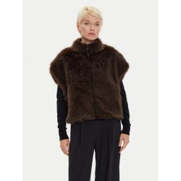 Haveone Жилетка за костюм KLA-M017 Кафяв Loose Fit