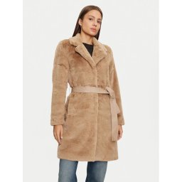 ONLY Кожено палто Vida 15322103 Бежов Regular Fit