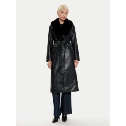 MICHAEL Michael Kors Палто от изкуствена кожа 77B1402M52 Черен Regular Fit