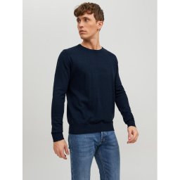 Jack & Jones Пуловер Emil 12208364 Тъмносин Regular Fit