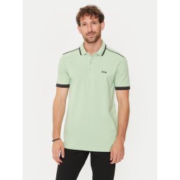 Boss Тениска с яка и копчета Paddy 1 50512995 Зелен Regular Fit