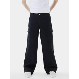 NAME IT Текстилни панталони 13220718 Черен Wide Leg