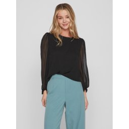 Vila Блуза Falia 14084606 Черен Regular Fit