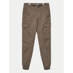 Jack & Jones Junior Текстилни панталони Paul 12151646 Сив Slim Fit