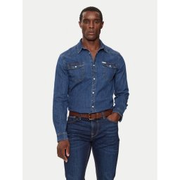 Guess дънкова риза M4YH02 D3PF6 Тъмносин Classic Fit