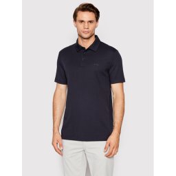Boss Тениска с яка и копчета Palosh 30 50471335 Тъмносин Slim Fit