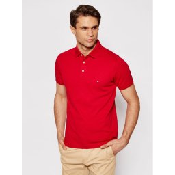 Tommy Hilfiger Тениска с яка и копчета 1985 MW0MW17771 Червен Slim Fit