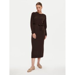 Max Mara Leisure Плетена рокля Scrivia 24263260 Кафяв Regular Fit