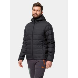 Jack Wolfskin Пухено яке Ather Down Hoody 1207671 Черен Regular Fit