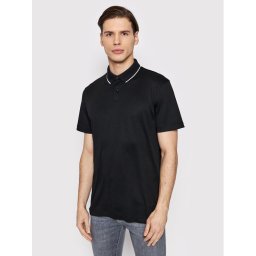 Selected Homme Тениска с яка и копчета Leroy 16082844 Черен Regular Fit