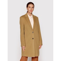 Calvin Klein Вълнено палто Crombie K20K204155 Кафяв Regular Fit