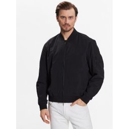 Calvin Klein Яке бомбър Matt Crinkle Hero Bomber K10K111021 Черен Regular Fit