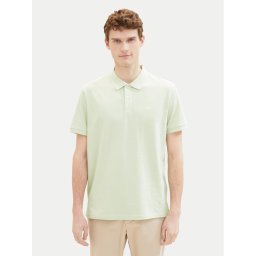 Tom Tailor Тениска с яка и копчета 1031006 Зелен Regular Fit