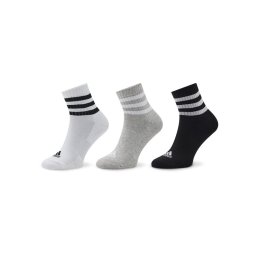 adidas Къси чорапи 3-Stripes Cushioned Sportswear Mid-Cut Socks 3 Pairs IC1318 Сив