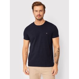 Tommy Hilfiger Тишърт Core Stretch MW0MW27539 Тъмносин Slim Fit