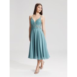 Hey Kyla Коктейлна рокля 5AC106HK Син Slim Fit
