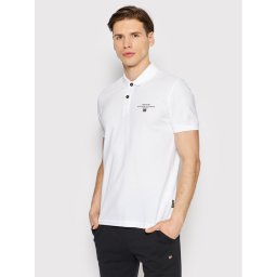 Napapijri Тениска с яка и копчета Elbas NP0A4GDL Бял Regular Fit