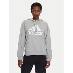 adidas Суитшърт Essentials Big Logo IC9865 Сив Loose Fit