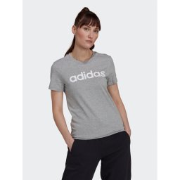 adidas Тишърт Essentials Logo HL2053 Сив Slim Fit