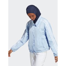 adidas Преходно яке Adicolor Classics 3-Stripes Coach Jacket IC5480 Светлосиньо Loose Fit