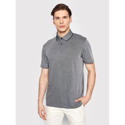 Selected Homme Тениска с яка и копчета Leroy 16082844 Сив Regular Fit