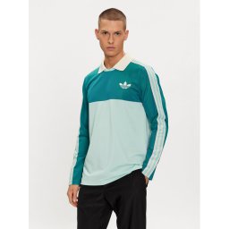 adidas Тениска с яка и копчета IP6991 Зелен