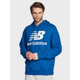 New Balance Суитшърт Essentials Stacked Logo MT03558 Син Relaxed Fit