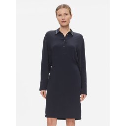 Tommy Hilfiger Рокля тип риза Smd Detail Fluid Knee Dress WW0WW41009 Тъмносин Regular Fit