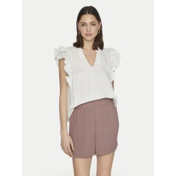 Vila Блуза Tovan 14093835 Бял Regular Fit