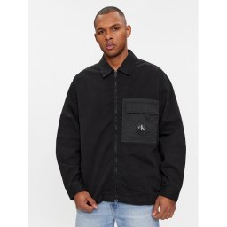 Calvin Klein Jeans Риза-яке Mix Media J30J324617 Черен Regular Fit