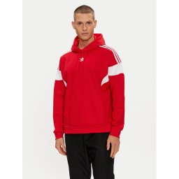 adidas Суитшърт Adicolor Classics Cut Line Hoodie IB9945 Червен Loose Fit