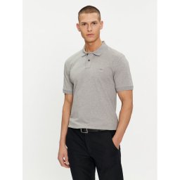 Boss Тениска с яка и копчета Passenger 50507803 Сив Slim Fit