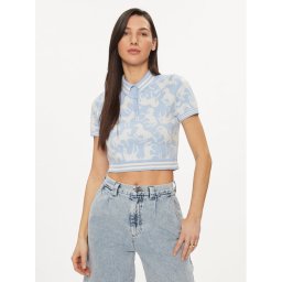 United Colors Of Benetton Тениска с яка и копчета 1094E300S Син Regular Fit