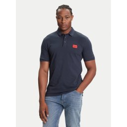 Hugo Тениска с яка и копчета Dereso222 50466202 Тъмносин Slim Fit