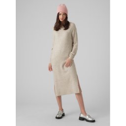 Vero Moda Плетена рокля 10291689 Бежов Relaxed Fit