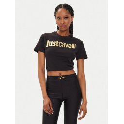 Just Cavalli Тишърт 76PAHG11 Черен Slim Fit