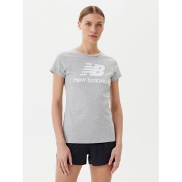 New Balance Тишърт Essentials Stacked Logo Tee WT91546 Сив Athletic Fit