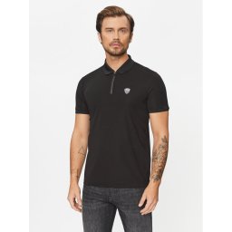 EA7 Emporio Armani Тениска с яка и копчета 8NPF13 PJRGZ 1200 Черен Regular Fit