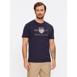 Gant Тишърт Reg Archive Shield Ss 2003199 Тъмносин Regular Fit