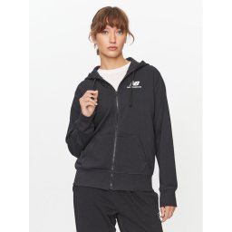 New Balance Суитшърт NB Essentials Stacked Logo Full Zip Hoodie WJ31530 Черен Regular Fit