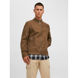 Jack & Jones Яке от имитация на кожа Rocky 12223141 Кафяв Regular Fit