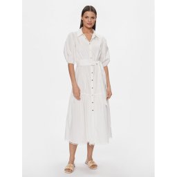Fracomina Рокля тип риза FR24SD2023W68201 Бял Regular Fit