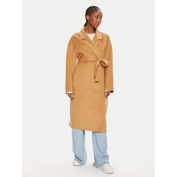 Calvin Klein Вълнено палто K20K207089 Бежов Oversize
