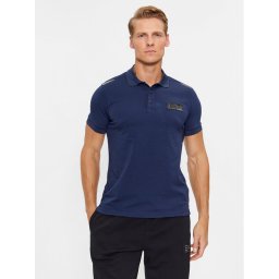 EA7 Emporio Armani Тениска с яка и копчета 6RPF78 PJBVZ 1554 Тъмносин Regular Fit