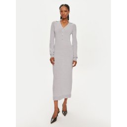 Calvin Klein Плетена рокля K20K207219 Сив Slim Fit
