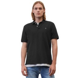 Marc O'Polo Тениска с яка и копчета B21223053092 Черен Regular Fit