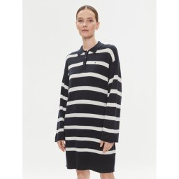 Tommy Hilfiger Плетена рокля WW0WW39931 Тъмносин Relaxed Fit