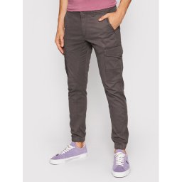 Jack & Jones Текстилни панталони Paul 12140326 Сив Tapered Fit